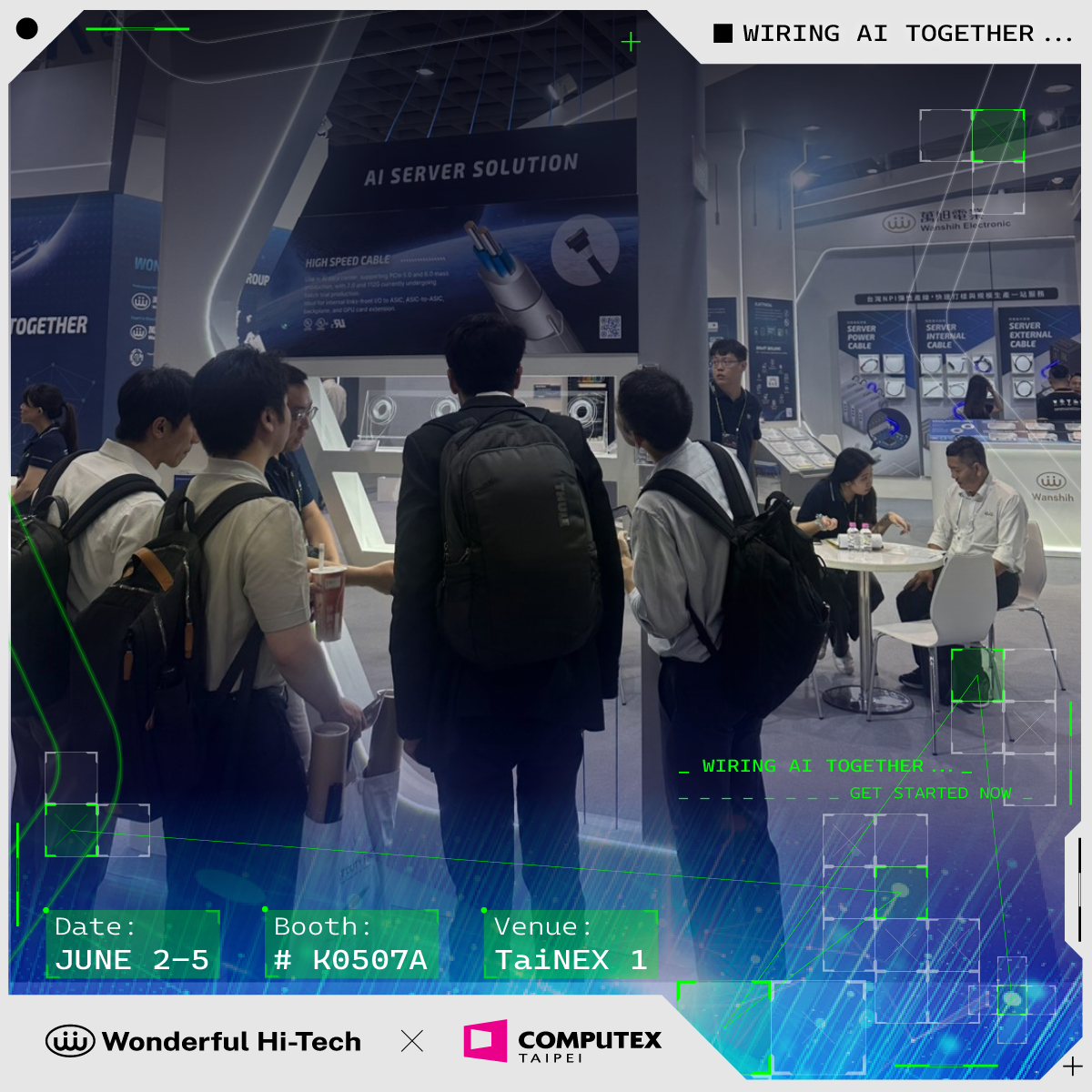 Wonderful hi-tech's high speed cable solution ay Computex 2026.